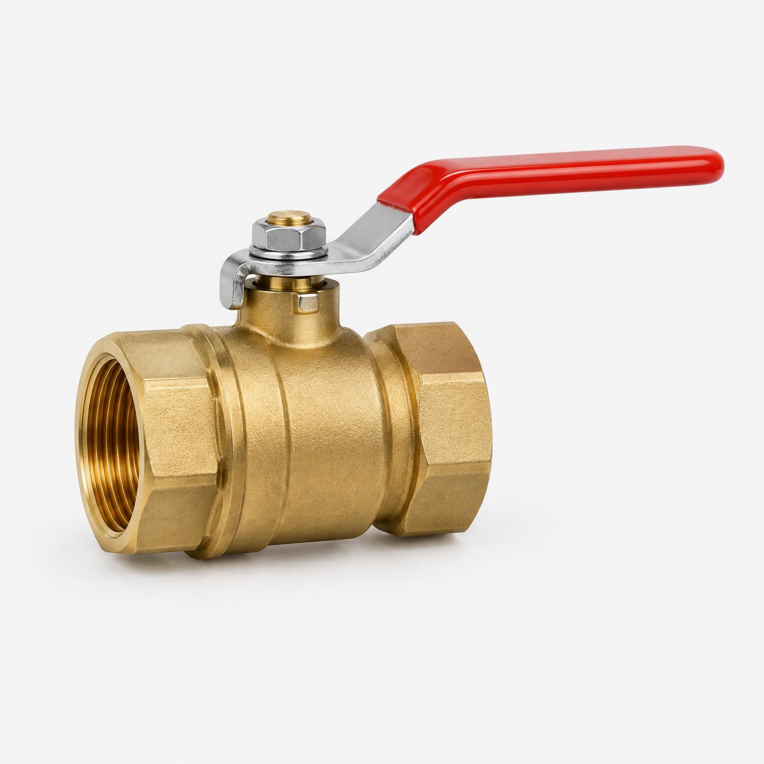 Brass full-bore ball valve — illustrative product image