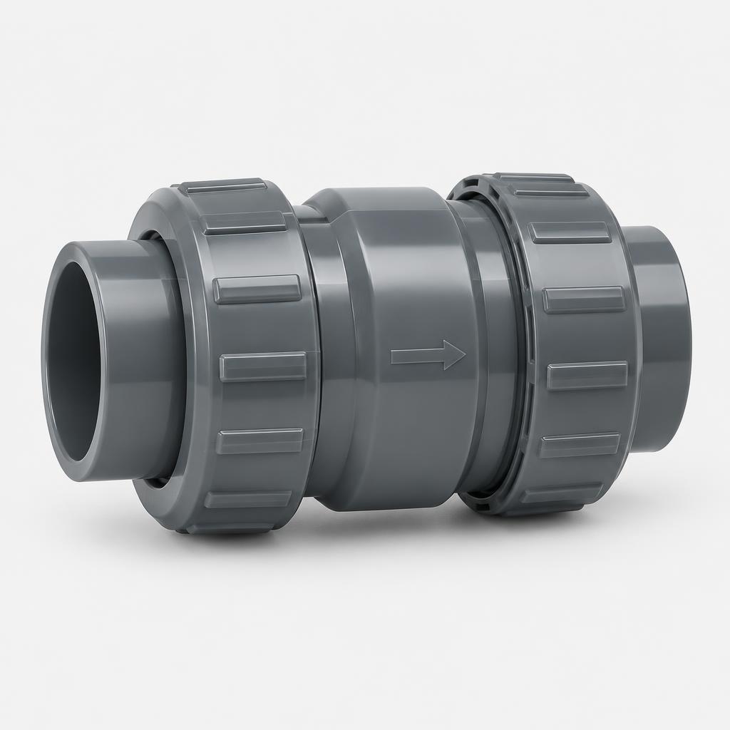 PVC non-return check valve — illustrative product image