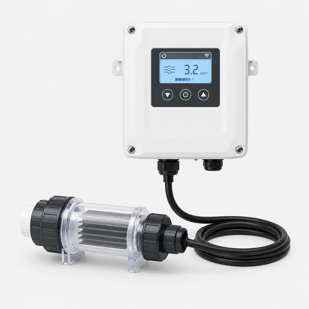 Saltwater pool chlorinator controller — illustrative product image