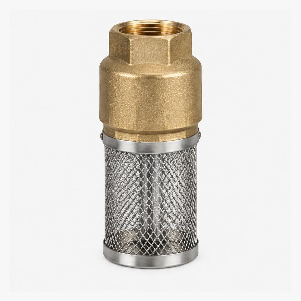 Suction foot valve with strainer — illustrative product image