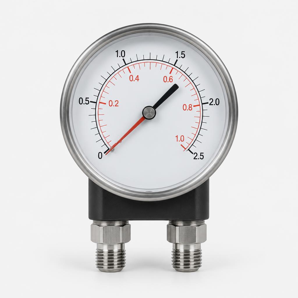 Water pressure filter differential gauge — illustrative product image