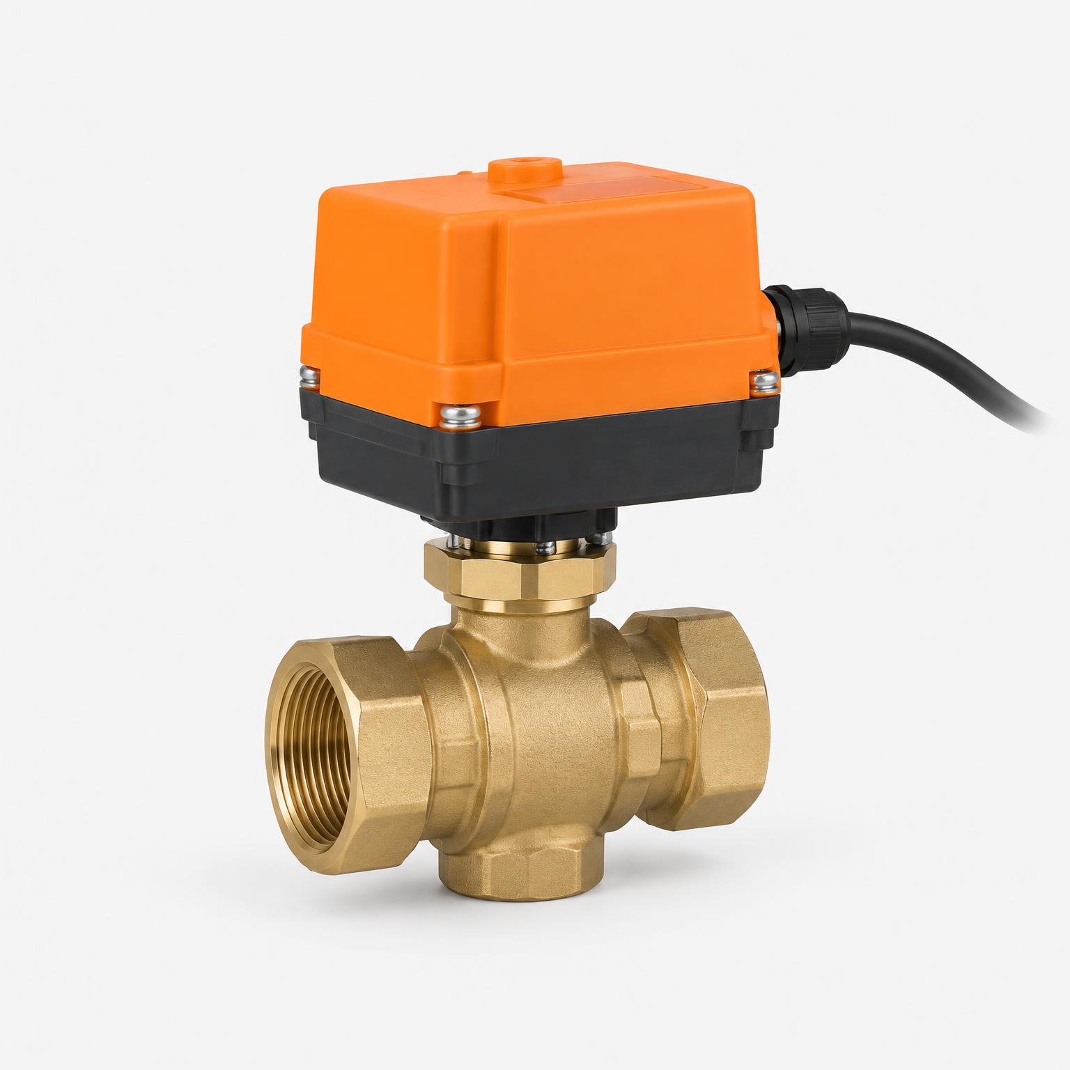 3-way motorized heating valve — illustrative product image