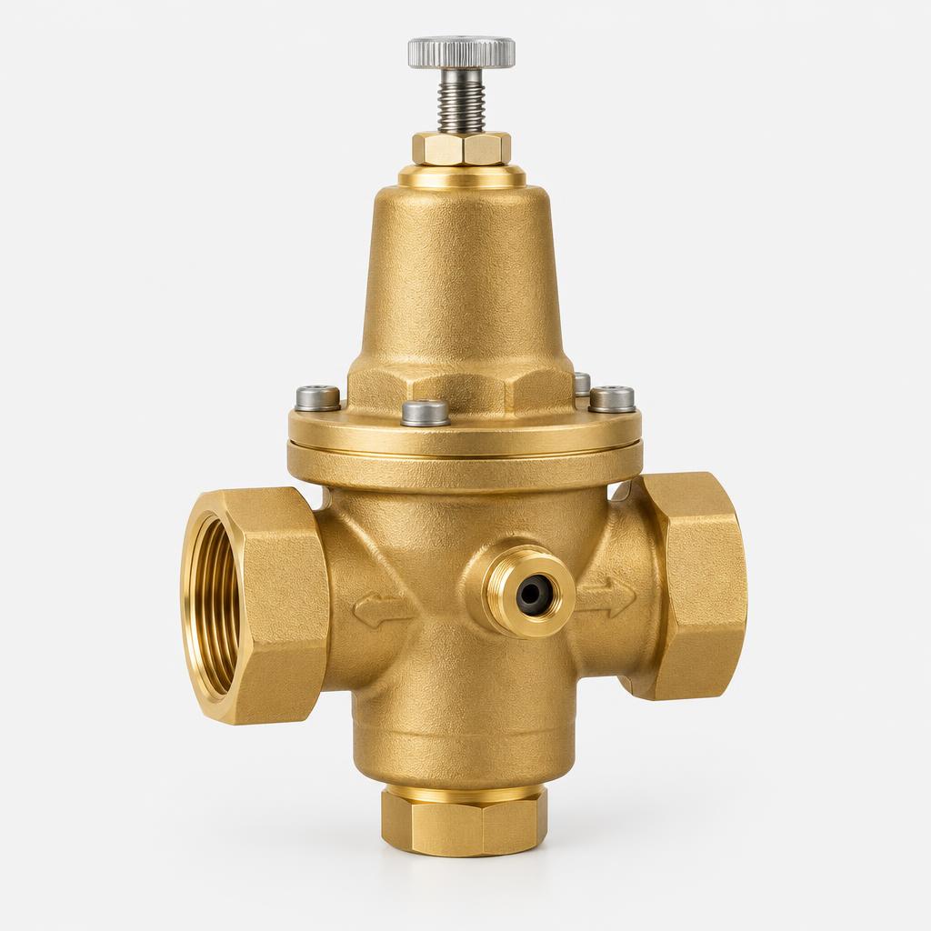 Brass pressure reducing valve — illustrative product image