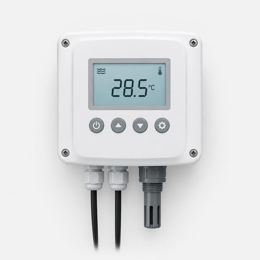 Digital pool-water thermostat — illustrative product image